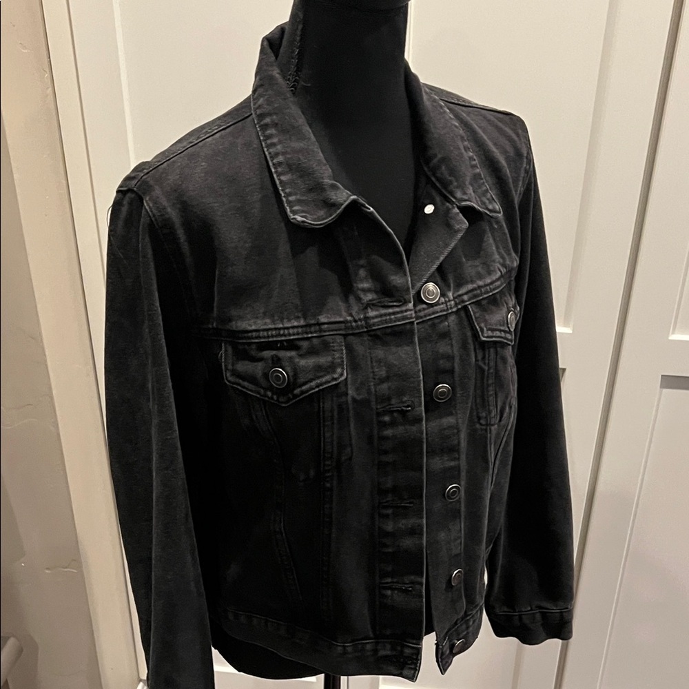 Miami Classic Black Denim Jacket Size M - Picture 7 of 9
